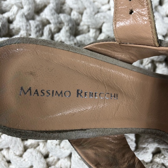 SH-74 Massimo Rebecchi Tan Suede Heeled Sandal 38 - Picture 3 of 6